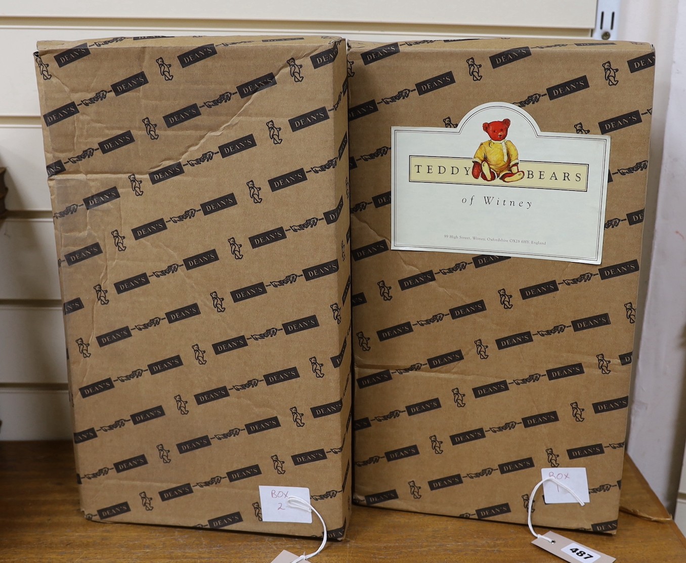 Two boxed Dean’s Teddy bears, ‘Atlantis’ and ‘Shy Girl’